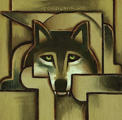 abstract wolf painting