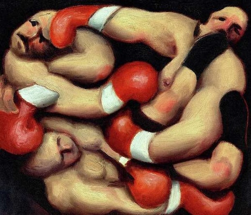 Boxers Brawling Painting