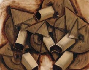 Cubism Grizzly Bears Painting