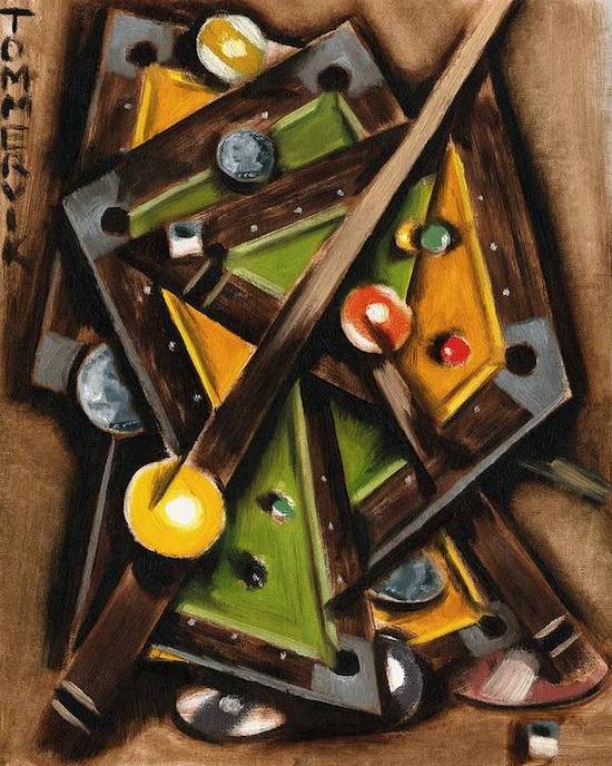 Abstract Cubism Pool Table Painting