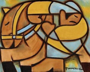 Abstract Western Horse Ride Painting