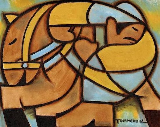 Abstract Western Horse Ride Painting