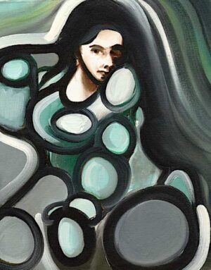 Abstract Circular Woman Painting