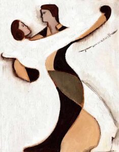 Abstract Dancers Painting: Canvas Fine Art Print for Sale