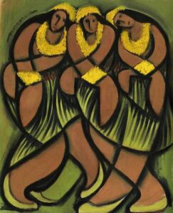 Abstract Hula Dancers Hawaiian Painting: Canvas Fine Art Print for Sale
