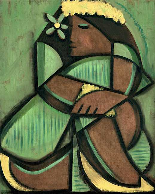 Cubist Hula Girl Painting