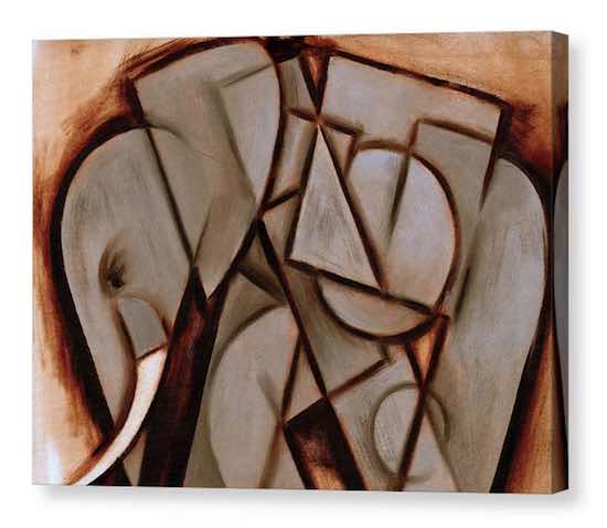 Abstract Cubism Elephant Canvas Fine Art Print