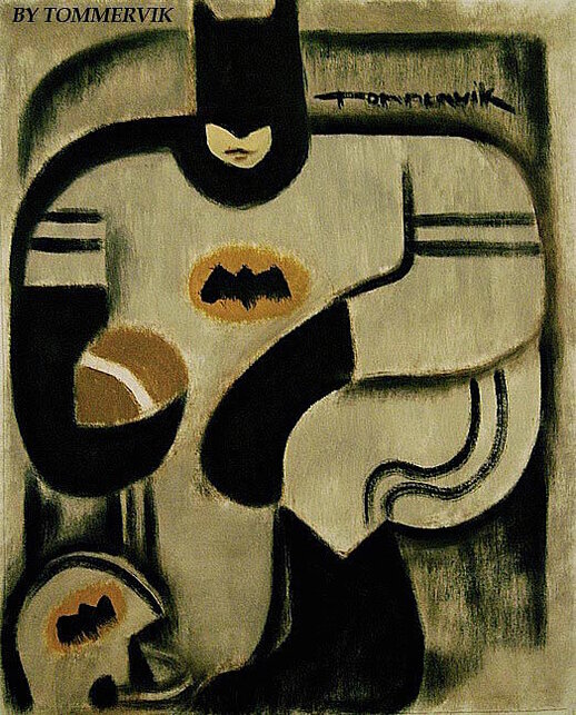 Batman Football Player Painting