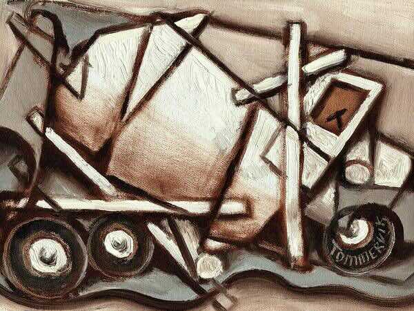 cement truck wall art