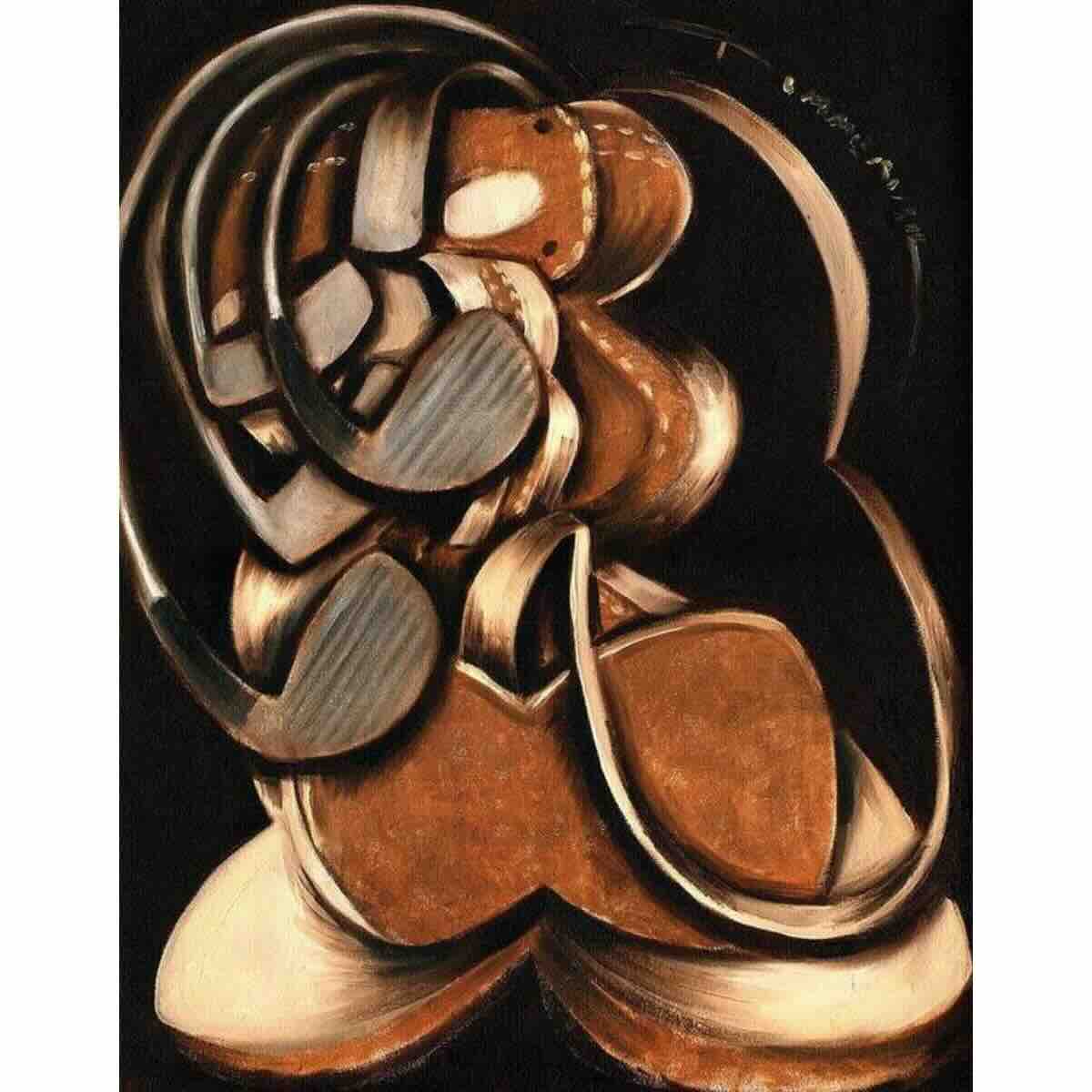 Abstract Vintage Golf Bag And Clubs | Canvas Wall Art Print - Image 2