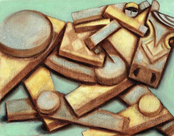 abstract horse racing painting