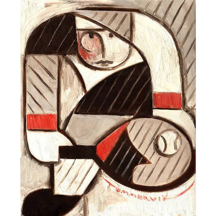 Abstract Tennis Player | Canvas Wall Art Print - Image 3