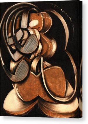 Abstract Vintage Golf Bag And Clubs | Canvas Wall Art Print