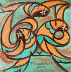 Hula Harmony | Original Abstract Hawaiian Painting, 11x11 Oil on Canvas (2020)