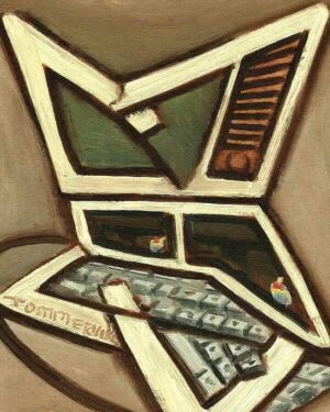 Old Pesky Computer Painting, Oil on Canvas (2019)