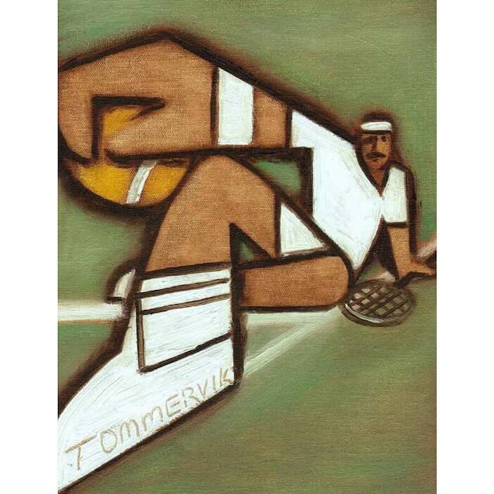 Old School Tennis Player | Canvas Wall Art Print - Image 2