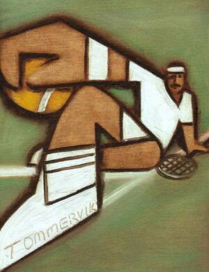 retro tennis poster